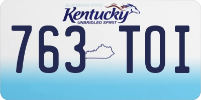 KY license plate 763TOI