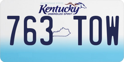 KY license plate 763TOW
