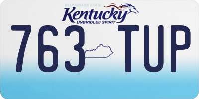 KY license plate 763TUP