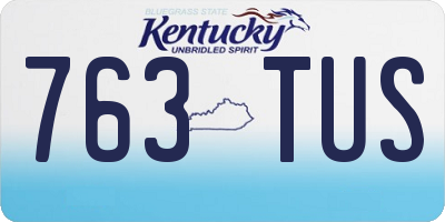 KY license plate 763TUS