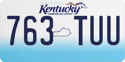 KY license plate 763TUU