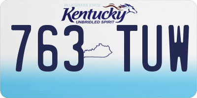 KY license plate 763TUW