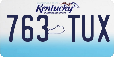 KY license plate 763TUX