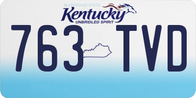 KY license plate 763TVD