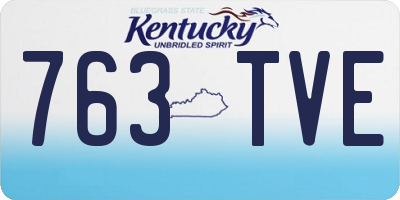 KY license plate 763TVE