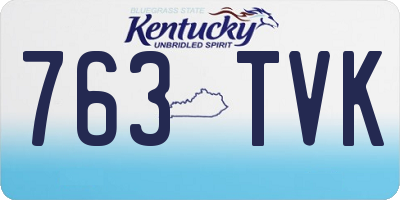 KY license plate 763TVK