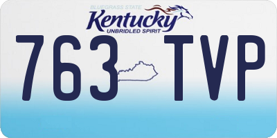 KY license plate 763TVP