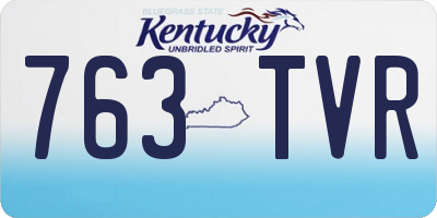 KY license plate 763TVR