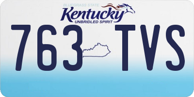KY license plate 763TVS