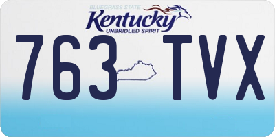 KY license plate 763TVX