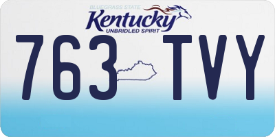 KY license plate 763TVY
