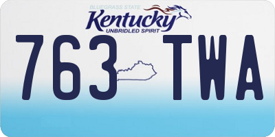 KY license plate 763TWA