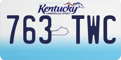 KY license plate 763TWC