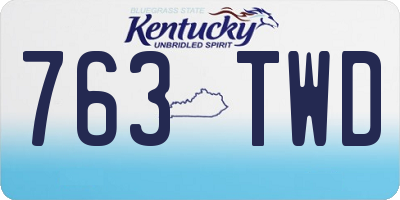KY license plate 763TWD