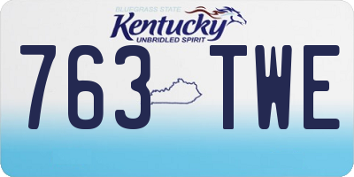KY license plate 763TWE