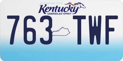 KY license plate 763TWF