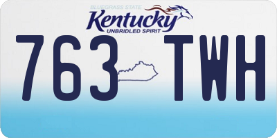 KY license plate 763TWH