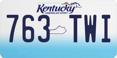 KY license plate 763TWI