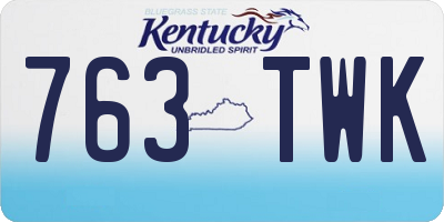 KY license plate 763TWK