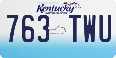 KY license plate 763TWU