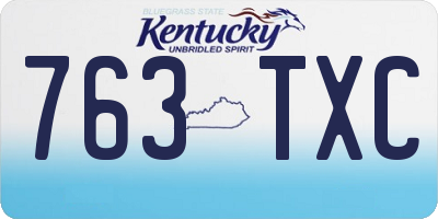 KY license plate 763TXC