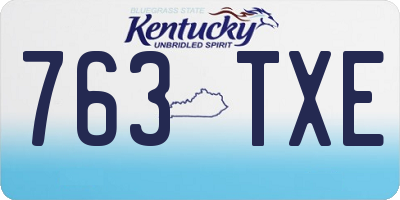 KY license plate 763TXE
