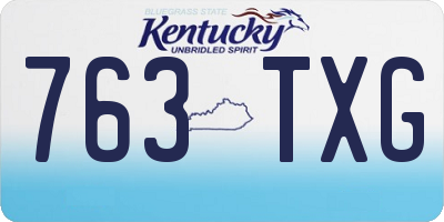 KY license plate 763TXG