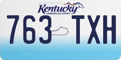 KY license plate 763TXH