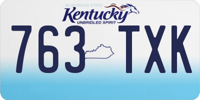 KY license plate 763TXK