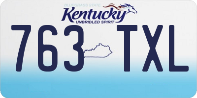 KY license plate 763TXL
