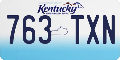 KY license plate 763TXN