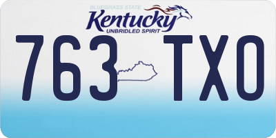 KY license plate 763TXO