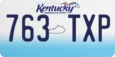 KY license plate 763TXP