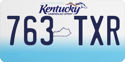 KY license plate 763TXR