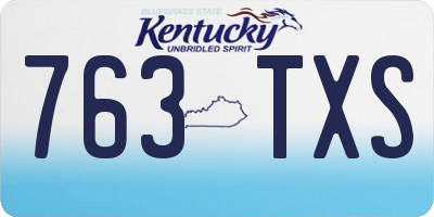 KY license plate 763TXS