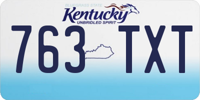 KY license plate 763TXT