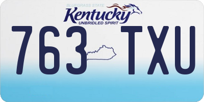 KY license plate 763TXU
