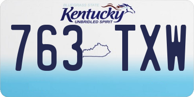 KY license plate 763TXW