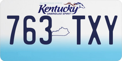 KY license plate 763TXY