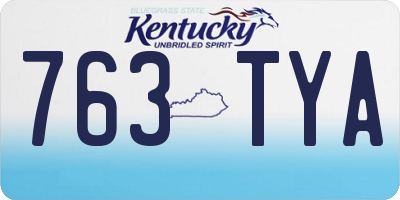 KY license plate 763TYA