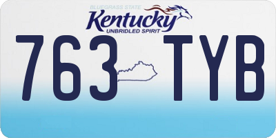 KY license plate 763TYB