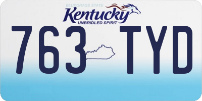 KY license plate 763TYD