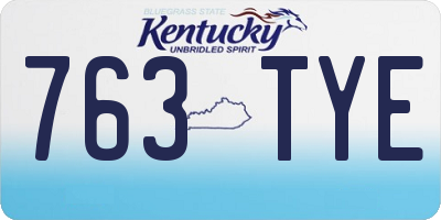 KY license plate 763TYE