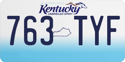 KY license plate 763TYF