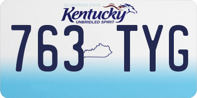 KY license plate 763TYG