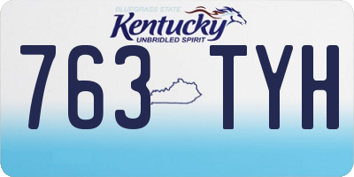 KY license plate 763TYH