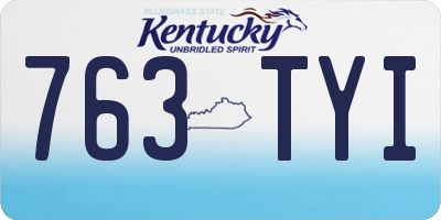 KY license plate 763TYI