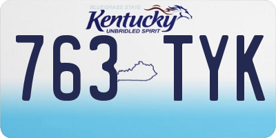 KY license plate 763TYK
