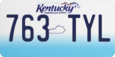 KY license plate 763TYL