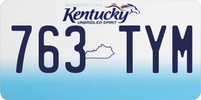 KY license plate 763TYM
